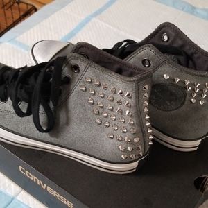 Silver studded converse Chuck Taylor